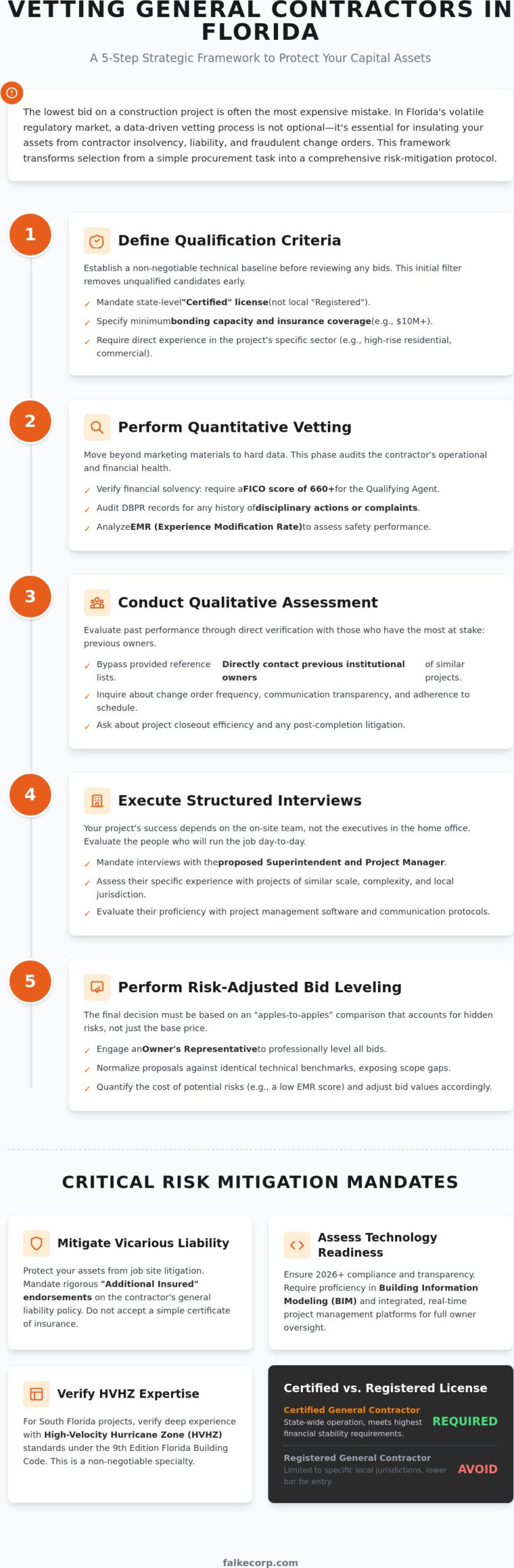 How to Select a General Contractor in Florida: A Strategic 2026 Owner’s Guide